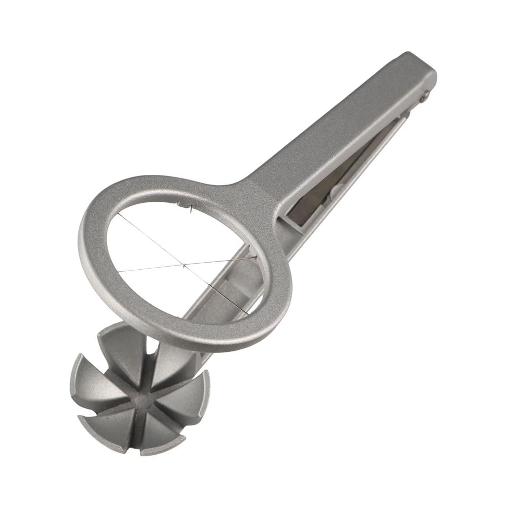 Egg Separator Tool - アルミニウム合金手動卵切断機,ポータブル多機能卵スライサー,滑り止めセクションディバイダー,プリザーブドエッグスプリッター,キッチンとキッチン
