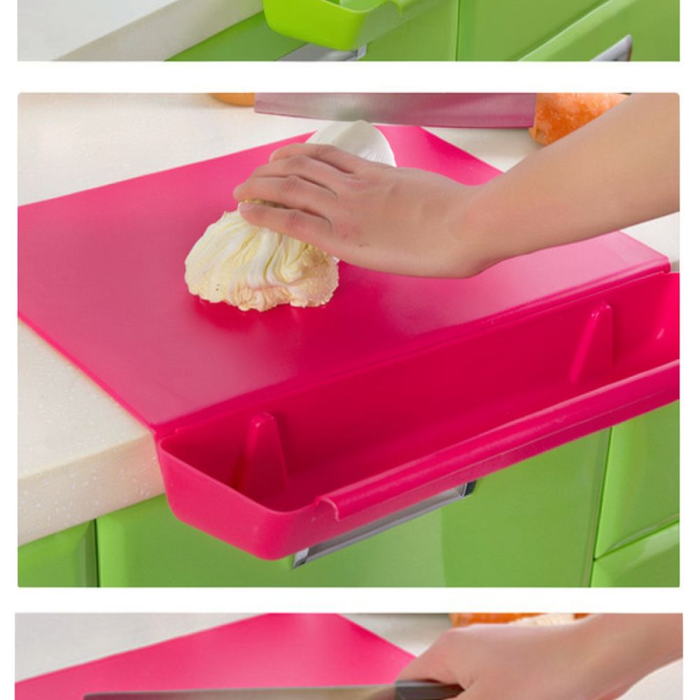 Kitchen Gadgets Organizer - 多機能キッチン用まな板セット。耐久性に優れたアクリル製で、取り外し可能な滑り止め加工の準備用トレイ付き。省スペース設計の便利な調理器具。