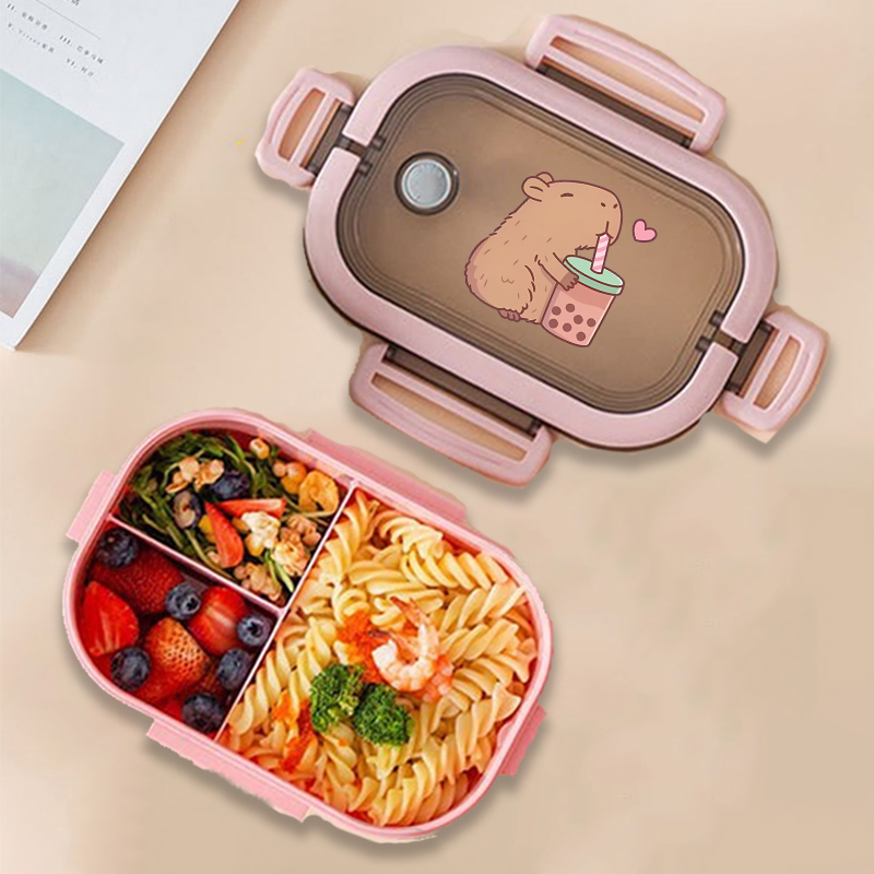 カピバラ弁当箱アニメ動物プリント食品保存容器子供学校ピクニッ - Kitchen Gadgets Organizer のレビューと価格