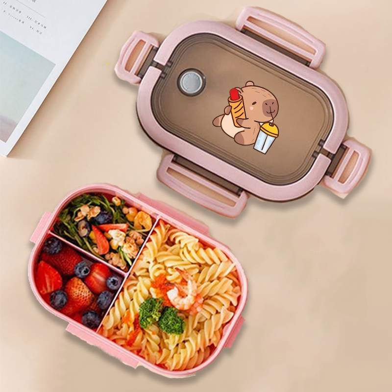 カピバラ弁当箱アニメ動物プリント食品保存容器子供学校ピクニッ - Kitchen Gadgets Organizer のレビューと価格