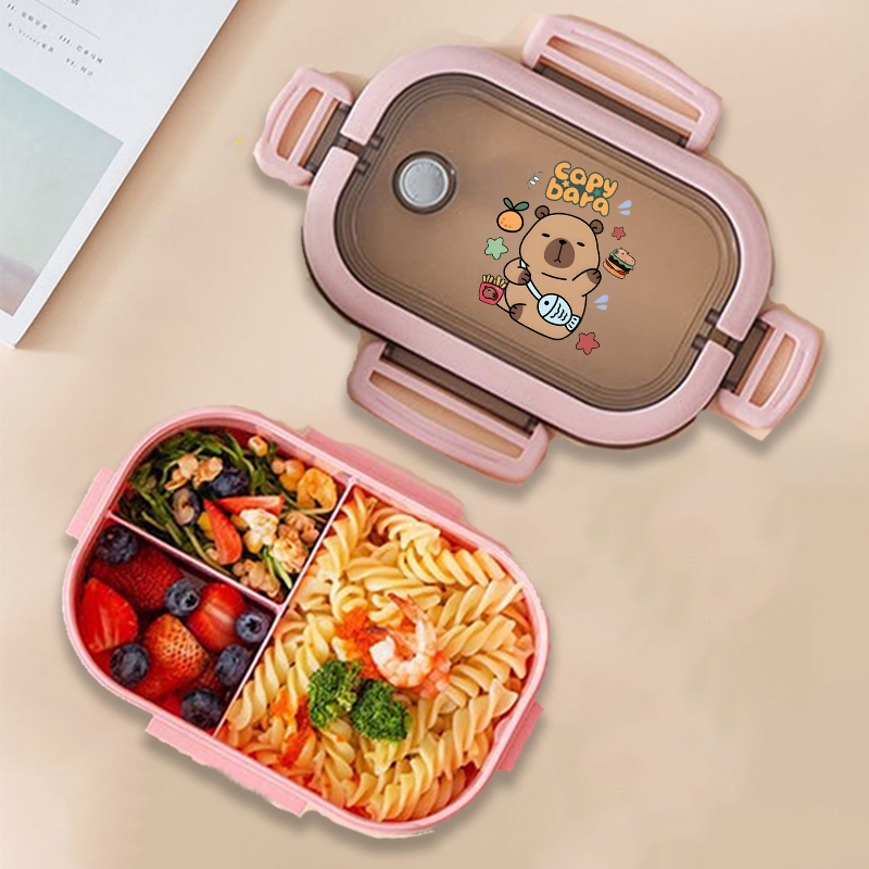 カピバラ弁当箱アニメ動物プリント食品保存容器子供学校ピクニッ - Kitchen Gadgets Organizer のレビューと価格