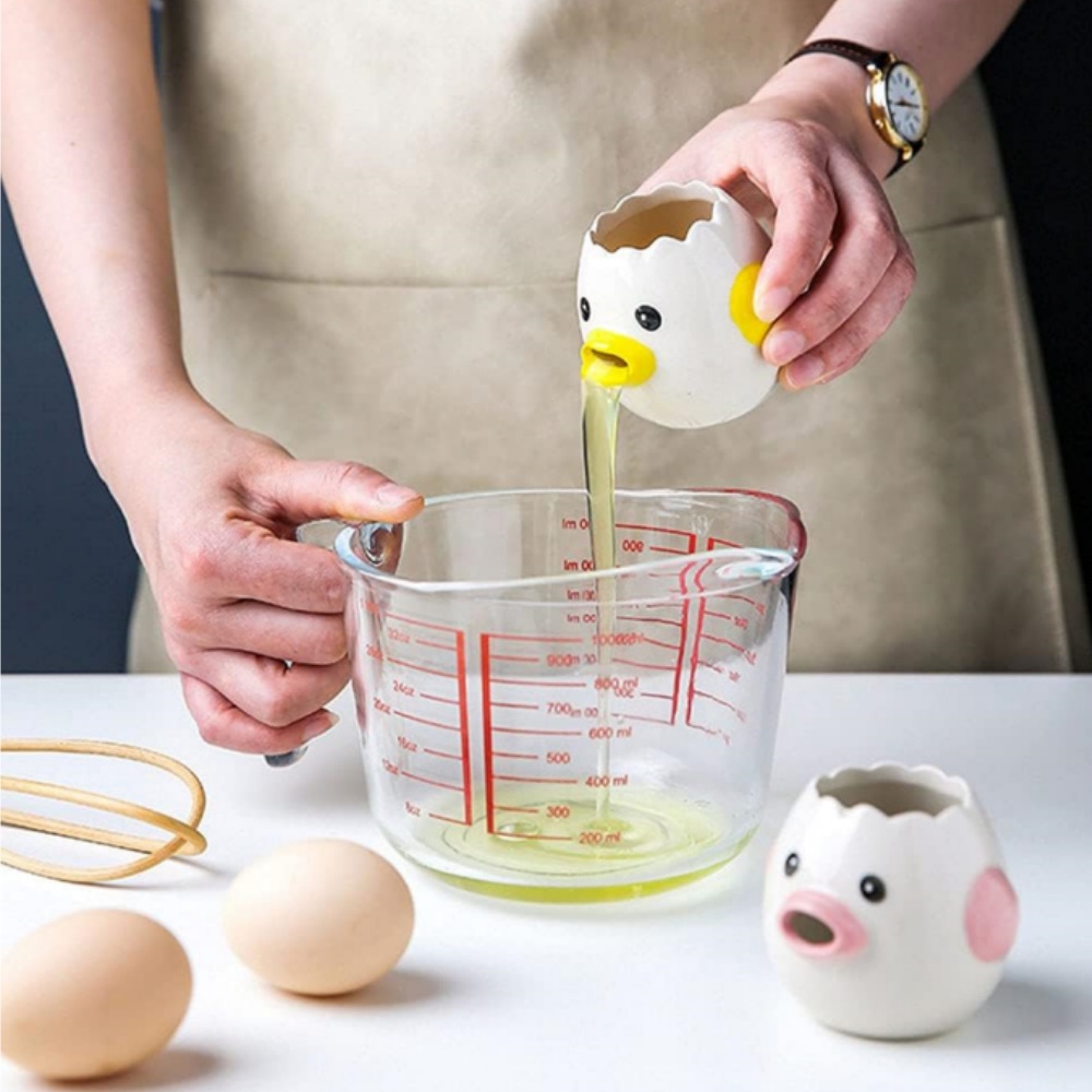 かわいい卵分離器、セラミック製嘔吐物状の鶏卵黄身・白身分離器 - Egg Separator Tool のレビューと価格