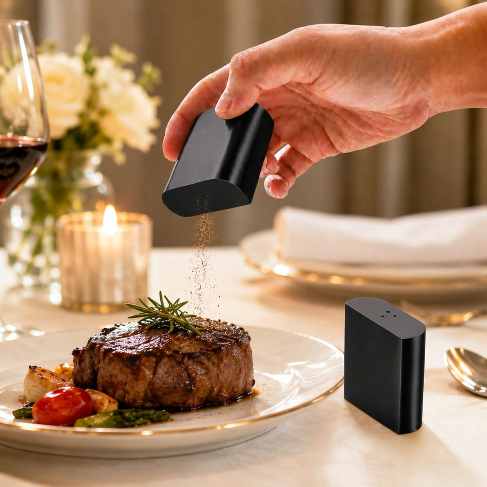 ゴールドのステンレス製ペッパーシェイカー、金属製の塩入れ、モ - Kitchen Gadgets Gold のレビューと価格