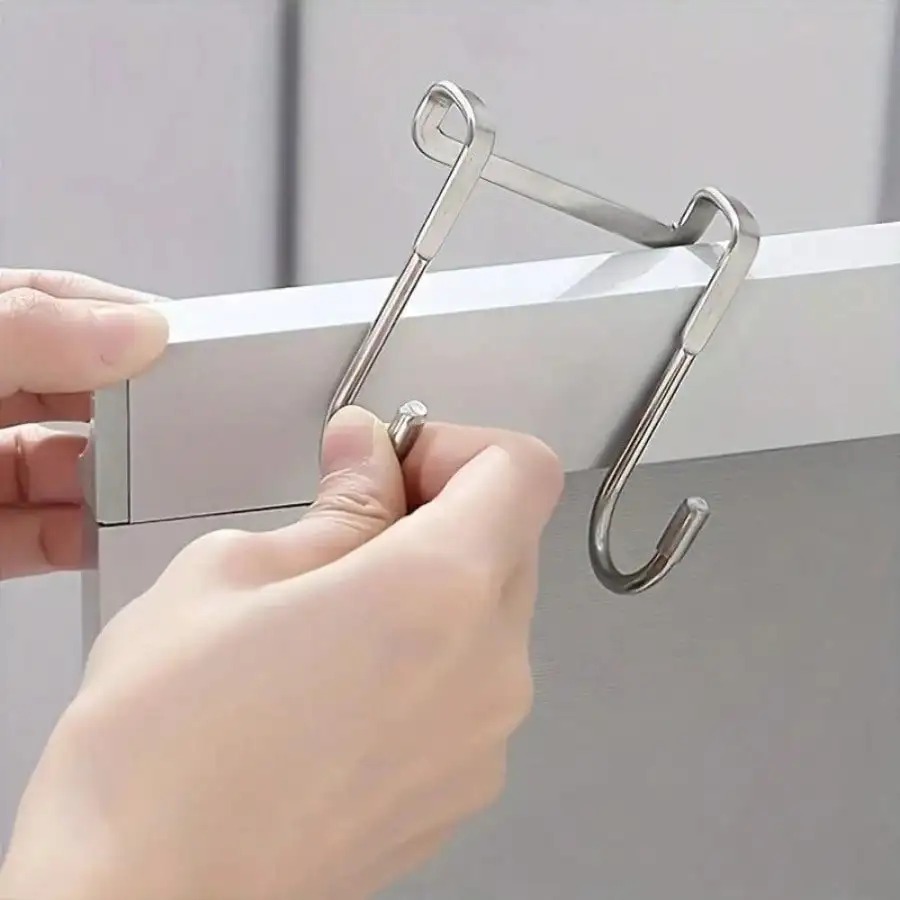 1/5個 ステンレス製ダブルS字型フック 穴あけ不要 キッチ - Kitchen Gadgets Organizer のレビューと価格