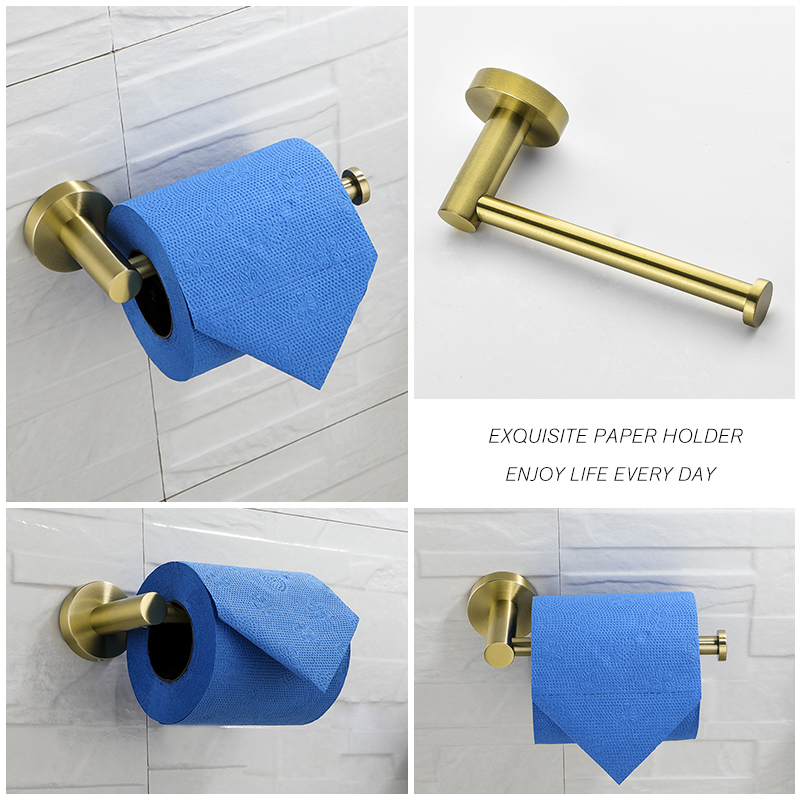 ブラッシュドゴールドトイレットペーパーティッシュホルダーウォ - Kitchen Gadgets Gold のレビューと価格
